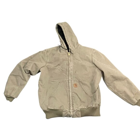 Carhartt J130 DES Vtg Hooded Canvas Jacket Sz M Regular Heavy Inner Pockets - Picture 1 of 12